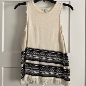 Madewell tribal sweater tank, size small
